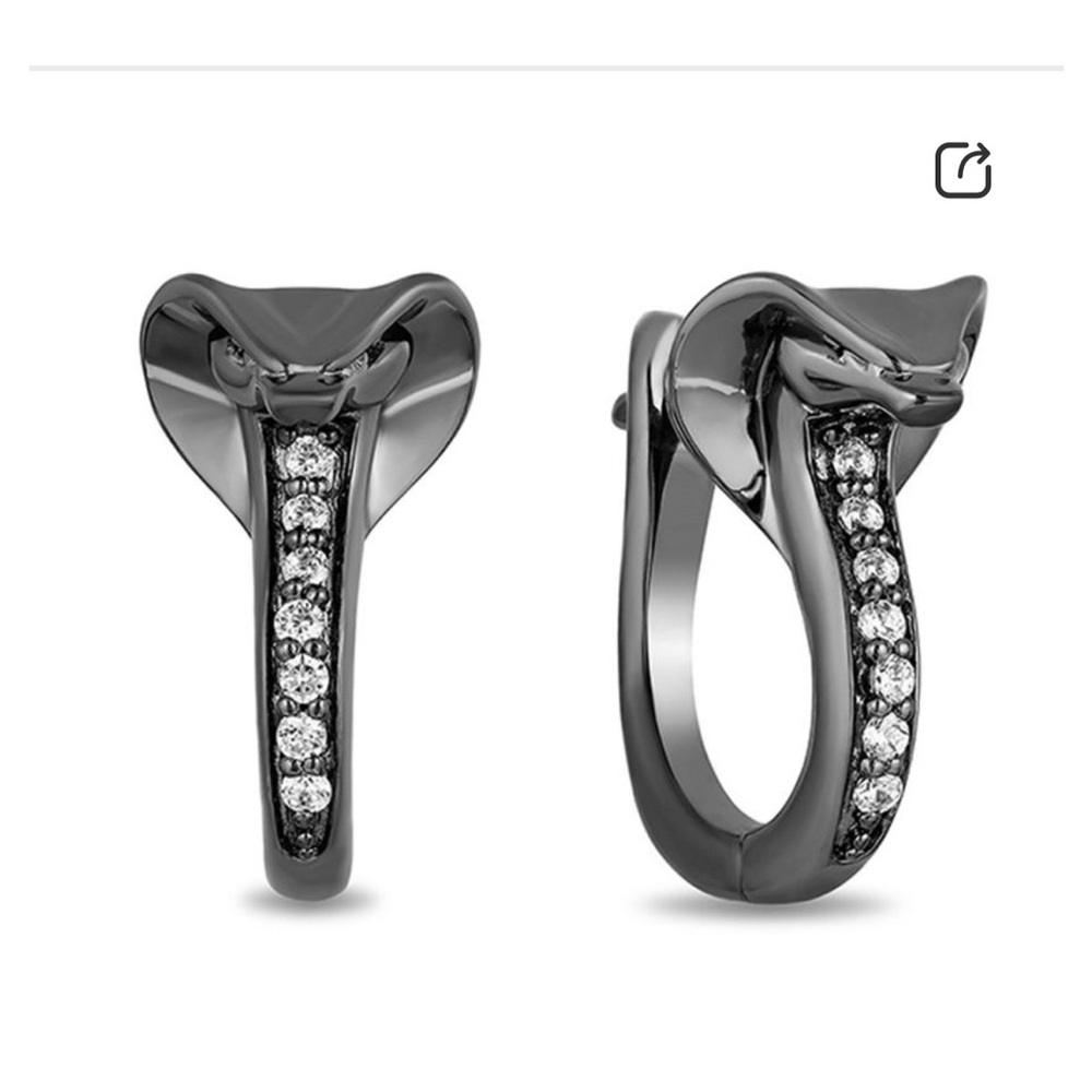 Silver and Diamond Snake Earrings